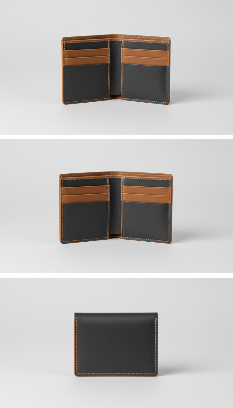 Ultra-Slim Bifold Wallet Editorial Layout