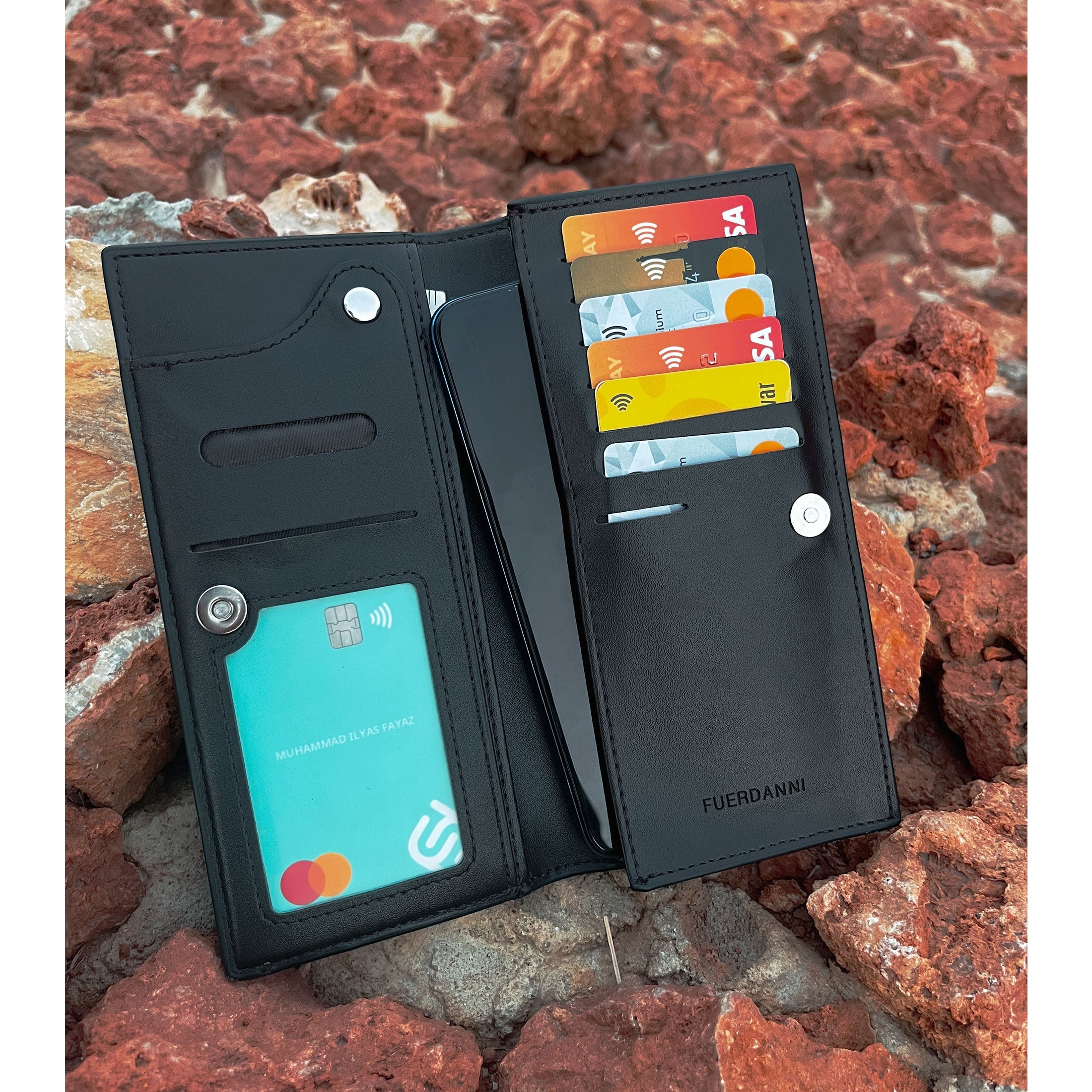 Genuine Long  Leather Billfold Wallet For Cash & Cards