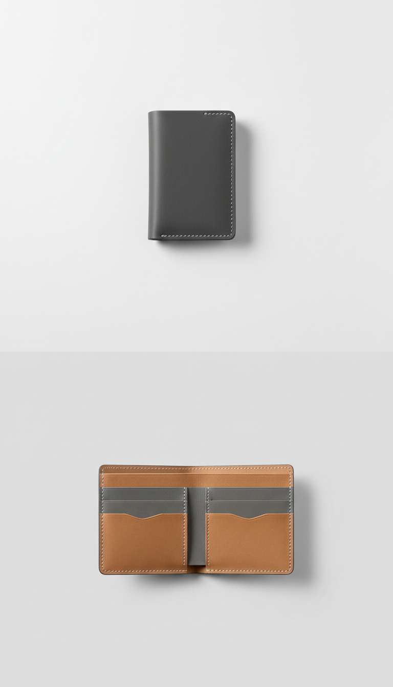 Ultra-Slim Bifold White Leather Wallet