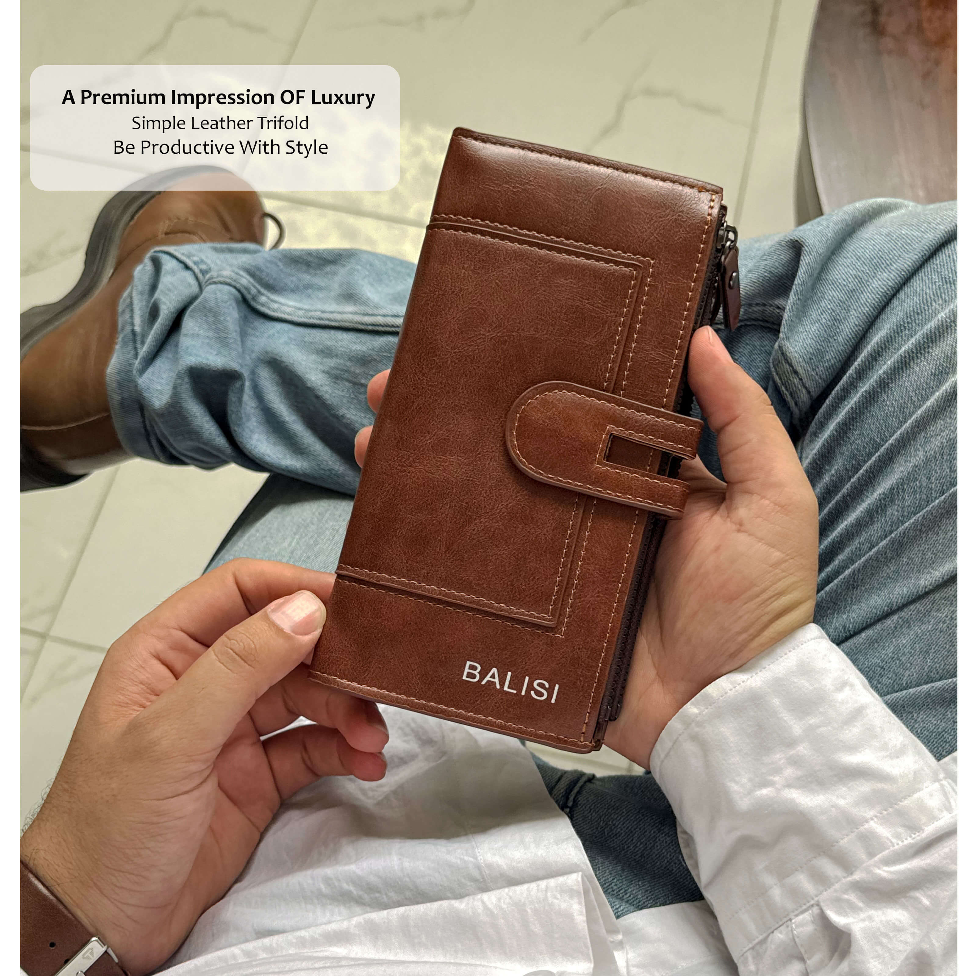 Imperial Zip Leather Wallet