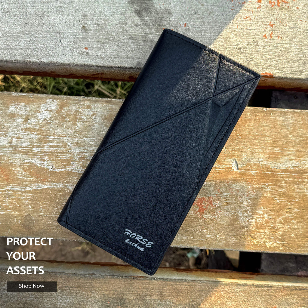 New Imported Long Leather Trifold Wallet For Cash & Cards